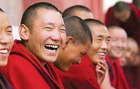 Monks laughing